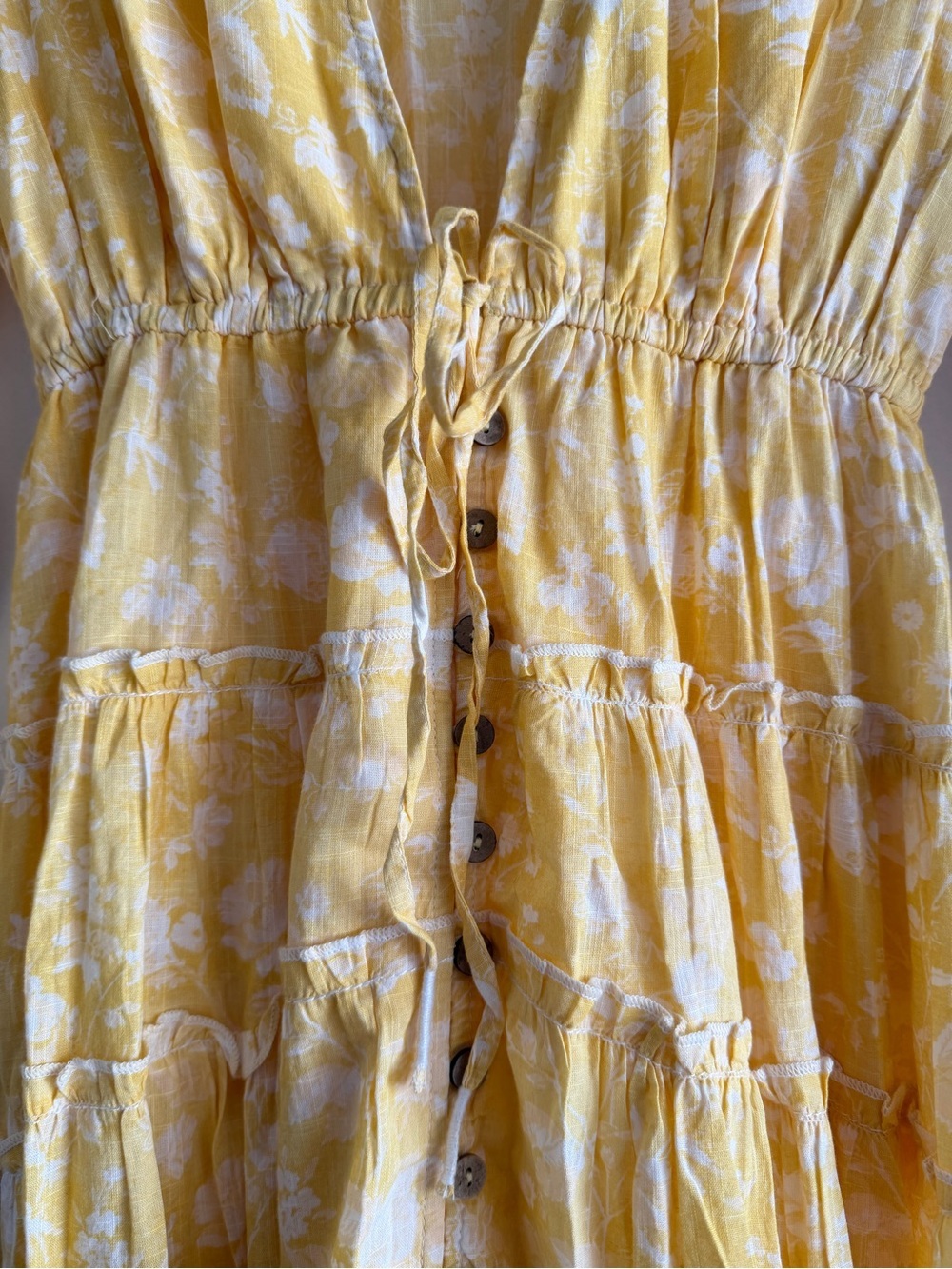 New! Free People Sunshine Yellow Pappiet Chintzy Floral Midi Dress 8434 - Picture 9 of 16